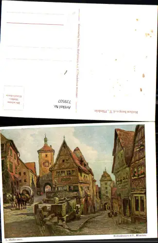 729507 Künstler AK L. Mößler Rothenburg ob d. Tauber Plönlein Fachwerkhaus