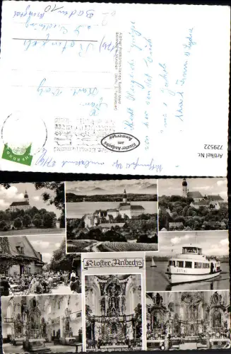 729522 Mehrbild AK Andechs Kloster Andechs Ansichten Schiff Utting