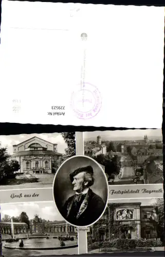 729523 Mehrbild AK Bayreuth Festspielstadt Richard Wagner Portrait Festspielhaus