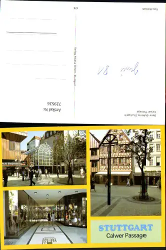729526 Mehrbild AK Stuttgart Calwer Passage Fachwerkhaus