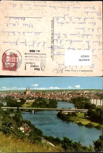 729529 Regensburg a. d. Donau Bayern Ansicht mit Brücke