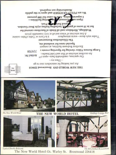 729708 Mehrbild AK Brentwood The New World Hotel Bedroom The Elizabethan Restaurant Great Britain
