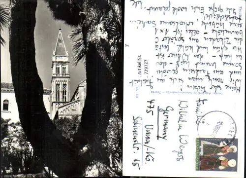 729727 Foto AK Trogir Ansicht Palme Kirche Croatia