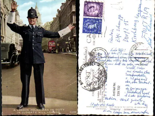 729732 London A London Policeman on Duty in Ludgate Hill Polizist Great Britain