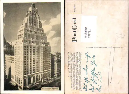 729781 New York City Paramount Building USA