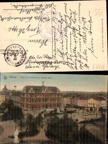 729823 Anvers Antwerpen Athenee Royal Feldpost Festungs Kraftwagen Park