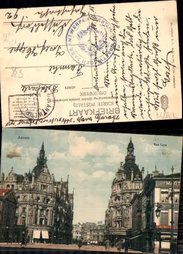 729824 Anvers Antwerpen Rue Leys Feldpost Festungs Kraftwagen Park