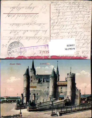 729828 Anvers Antwerpen Musee Steen Feldpost gel Thalkirchdorf Oberstaufen