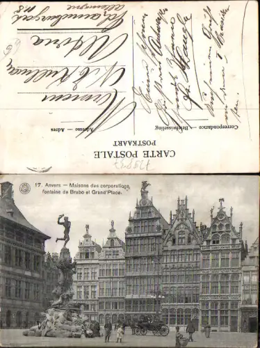 729837 Anvers Antwerpen Belgium Maisons Grand Place Brabo Kutsche