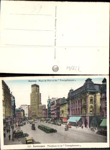 729841 Anvers Antwerpen Belgium Place de Meir et les Torengebouwen oldtimer