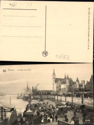 729857 Anvers Antwerpen Belgium Le Steen Port Hafen Dampfer Kutsche