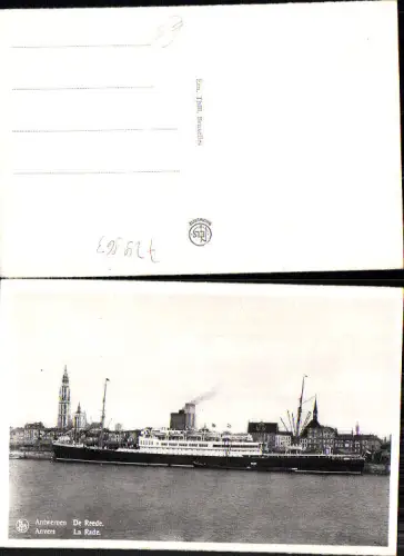 729863 Anvers Antwerpen Belgium La Rade Dampfer Schiff Reede