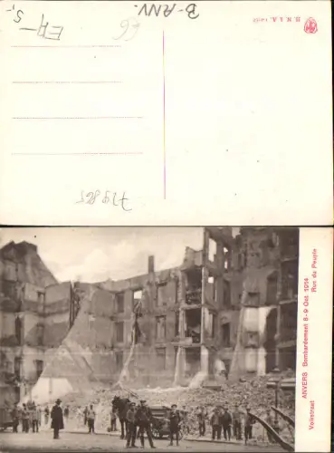 729865 Anvers Antwerpen Belgium Bombardement 1914 WW1 Volkstraat