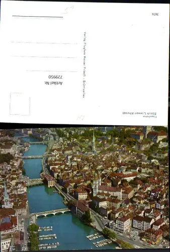 729950 Zürich Altstadt Limmat Luftbild Fliegeraufnahme