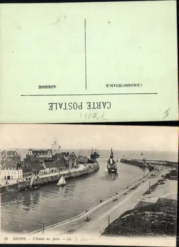 730047 France Dieppe Normandie Entree des jetees pub LL. 13