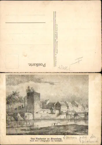 730087 Elsass Strassburg Strasbourg Fischertor n. Lithographie Sandmann
