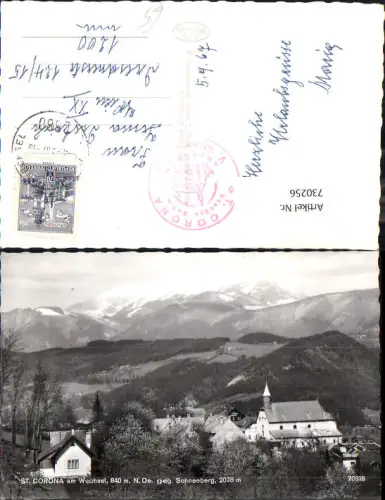 730256 St. Corona am Wechsel Motiv Schneeberg LK Neunkirchen