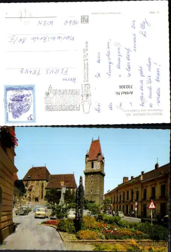 730306 Perchtoldsdorf Pfarrkirche und Türkenturm VW Käfer Bez. Mödling