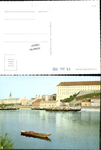 730337 Linz Schloß an der Donau Zille Boot Schiff