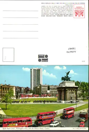 730467 London Hyde Park Corner Wellington Arch and Hilton Hotel Doppeldeckerbus Bus Great Britain