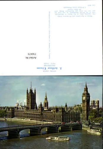 730473 London Houses of Parliament and Westminster Bridge Brücke Big Ben Schiff Great Britain