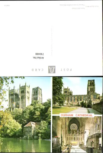 730488 Mehrbild AK Durham Cathedral Throne Screen and Rose Window From College and South West Great Britain