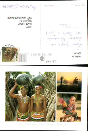730524 Mehrbild AK Zulu Culture Glimpses of a rich tradition Frauen Barbusig Schmuck Hahn Südafrika South Africa