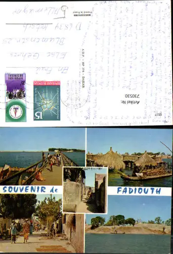 730530 Mehrbild AK Souvenir de Fadiouth Boot Straßenpartie Joal-Fadiouth Senegal