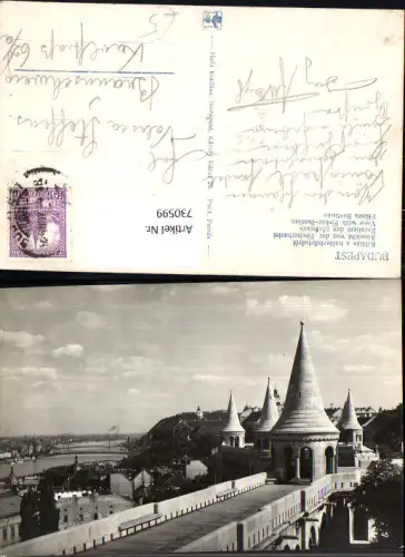 730599 Budapest Kilatas a halaszbastyarol Aussicht Fischerbastei Hungary