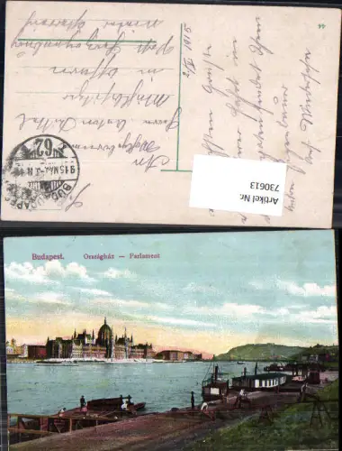 730613 Budapest Orszaghaz Parlament Schiffe Dampfer Hungary