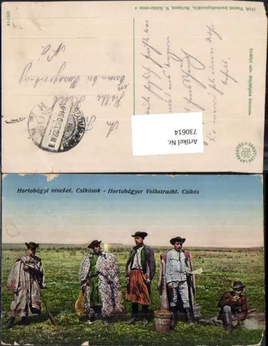 730614 Hortobagyi viselet Csikosok Hortobagyer Volkstracht Csikos Pfeife Rauchen Hungary