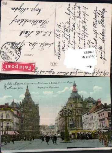 730653 Anvers Antwerpen Belgium Leysstraat Feldpost Thalkirchdorf Stp. Nassau Lahn