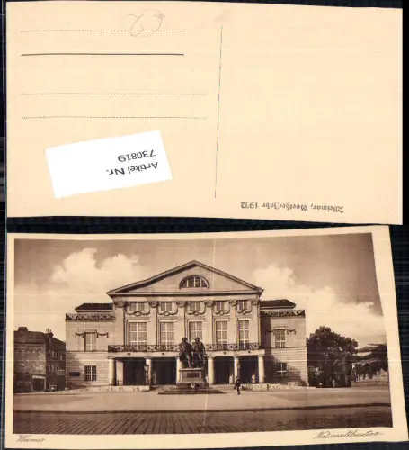 730819 Weimar Goethe Jahr 1932 Nationaltheater Theater
