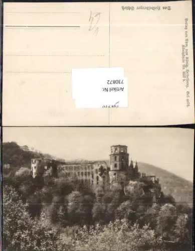 730872 Foto AK Heidelberg Schloss pub Königkarte 3137b