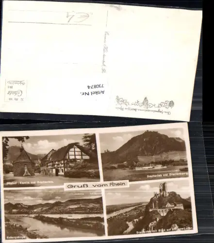 730874 Mehrbild AK Gruß vom Rhein Röndorf Siebengebirge Drachenfels Drachenburg Königswinter