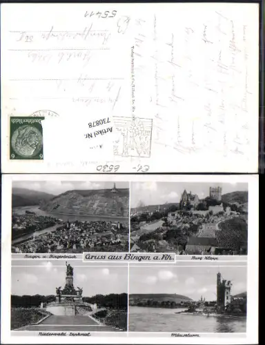 730878 Mehrbild AK Bingen a. Rhein Niederwald-Denkmal Burg Klopp Mäuseturm