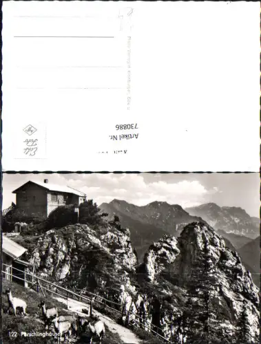 730886 Foto AK Pürschlinghäuser Unterammergau August-Schuster-Haus Ziegen Tiere