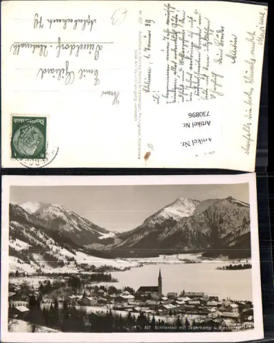 730896 Foto AK Schliersee mit Jägerkamp u. Brecherspitze im Winter