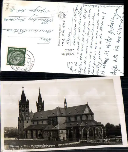 730910 Foto AK Worms a. Rhein Liebfrauenkirche Kirche Ak nach Kemburg Halle