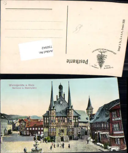730942 Wernigerode a. Harz Rathaus u. Marktplatz