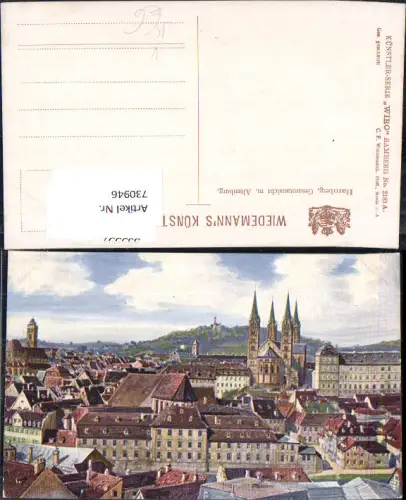 730946 Künstler AK Bamberg Gesamtansicht m. Altenburg pub Wiro 2189A
