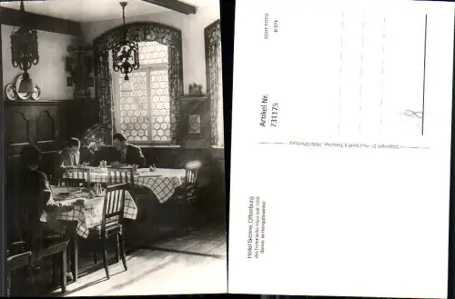 731175 Foto AK Offenburg Hotel Sonne Herrgottswinkel Gaststube Männer Rauchen