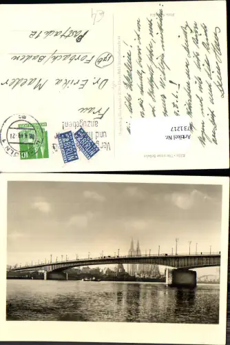 731217 Köln am Rhein Die neue Brücke Schiff