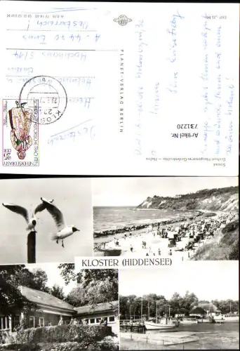 731220 Mehrbild AK Kloster Hiddensee Strand Hafen Gerhart-Hauptmann-Gedenkstätte