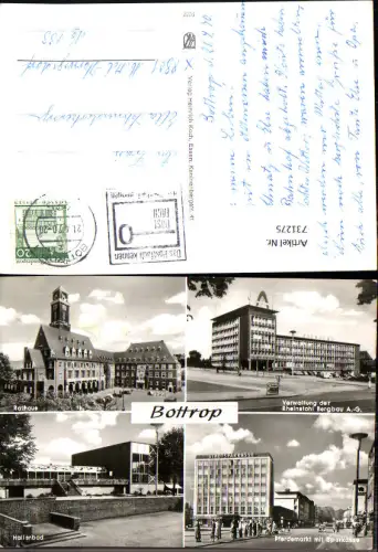 731275 Mehrbild AK Bottrop Rathaus Hallenbad Pferdemarkt mit Sparkasse Rheinstahl Bergbau AG