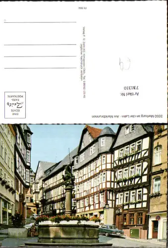 731310 Marburg an der Lahn Am Marktbrunnen Brunnen Fachwerkhäuser