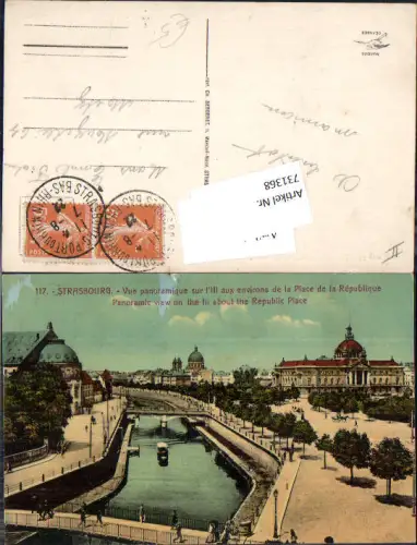 731368 Strassburg Strasbourg Elsass Vue panoramique sur l Ill aux environs de la Place de la Republique
