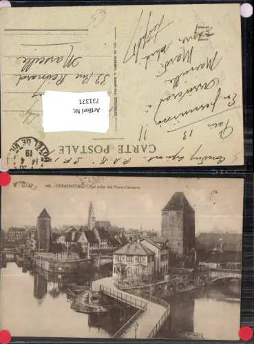 731371 Strassburg Strasbourg Elsass Vue prise des Ponts Couverts Brücke