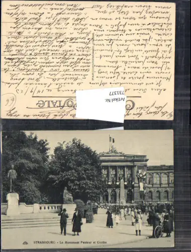 731377 Strassburg Strasbourg Elsass Le Monument Pasteur et Goethe Denkmal