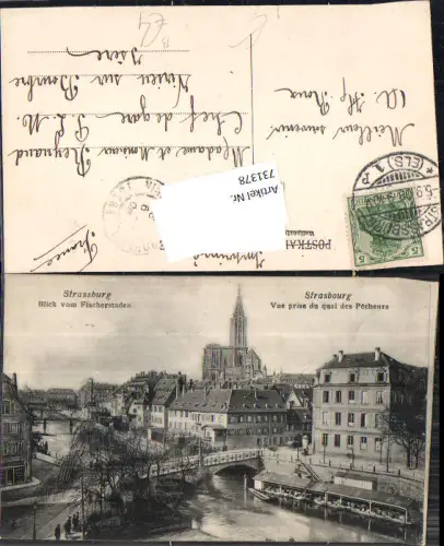 731378 Strassburg Strasbourg Elsass Vue prise du quai des Pecheurs Fischerstaden